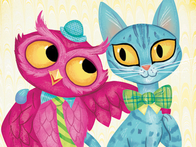 Amigos cat friends owl