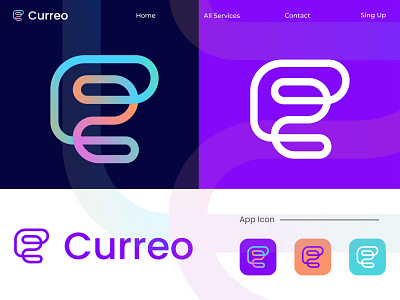 curreo c letter logo design for mobile app