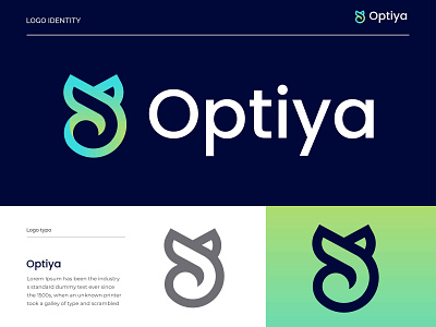 optiya blue gradient modern logo for mobile app