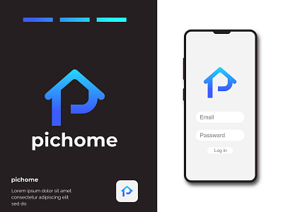 pichome p letter real estate home logo app apps logo branding design gradient logo home logo illustration logo logo design logodesign logomaker logomedia logoshop p letter logo real estate logo