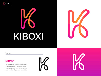 kiboxi k letter modern purple pink yellow gradient logo app apps logo branding design free logo gradient logo k k letter k logo letter logo logmedia logo logo design logofolio logogenarate logoidea logomaker logos logoshop modern logo