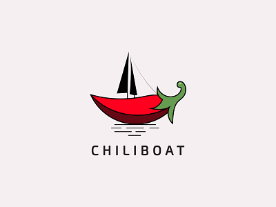 Chiliboat logo design. Hot boat logo