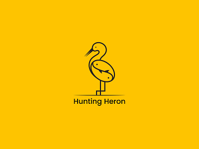 Hunting heron logo design