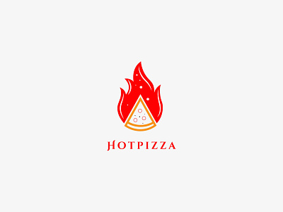 hot pizza logo design. pizza fire logo