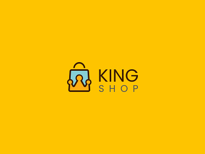 shopping king logo. king bag logo design
