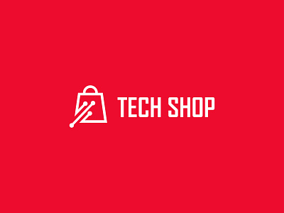 Tech shop logo design. Tech bag logo