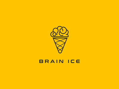 Brain ice logo design. Ice cream logo design