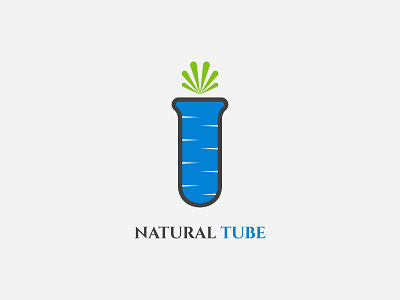 Natural tube logo design green and sky colour
