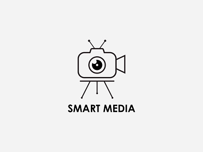 Smart media logo design. camera logo for photography