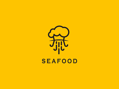 Seafood logo design. Octopus with food concept