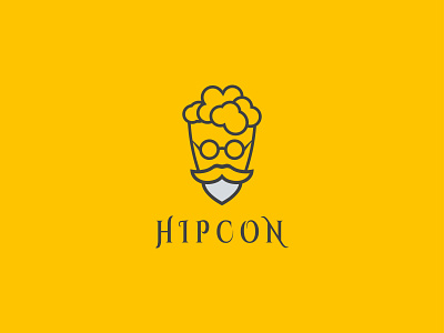 Hipcon logo design. popcorn logo with men head app apps logo branding design gradient logo illustration logo logo design logogenation logoidea logomaker logos logoshop pop corn logo ui vector