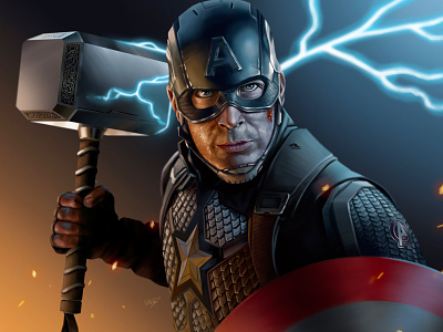 Captain America digital illustration