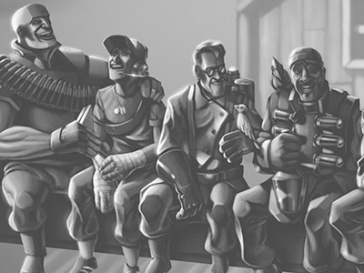 Team Fortress 2 – Team on a Beam 2 digital fortress illustration team