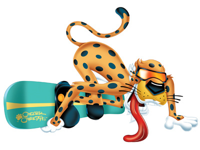 Chester Snowboard cheetah cheetos chester illustration