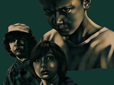 Stranger Things WIP digital illustration stranger things