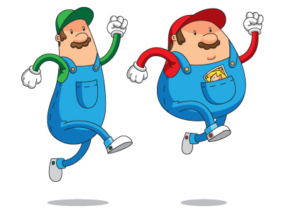 Mario & Luigi illustration luigi mario vector