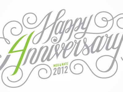 4 Year Anniversary anniversary typography