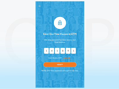 One Time Password Screen design otp screen