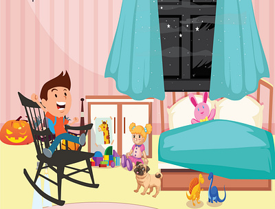 room illustration character children book illustration childrens book childrens illustration design illustration room vector