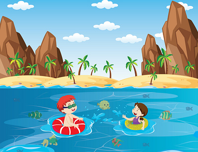 pool enjoyment character children book illustration childrens book childrens illustration design illustration vector