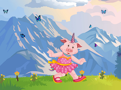 pig illustration character children book illustration childrens book childrens illustration design illustration vector