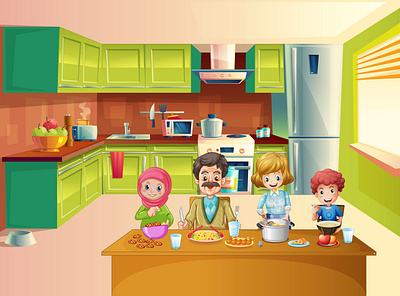 kitchen book character children book illustration childrens book childrens illustration design illustration vector