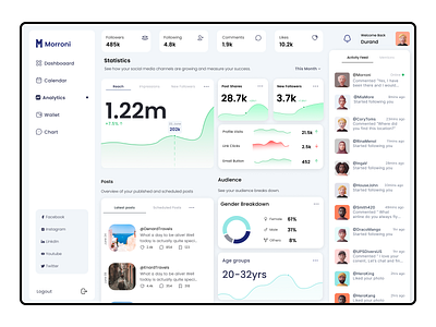 Social Media Analytics analytics branding colors dashboard design logo minimal social media typography ui ux ux design visual webdesign