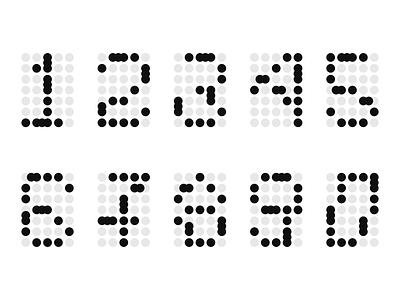 Broken dot matrix nums design graphic identity numbers vector