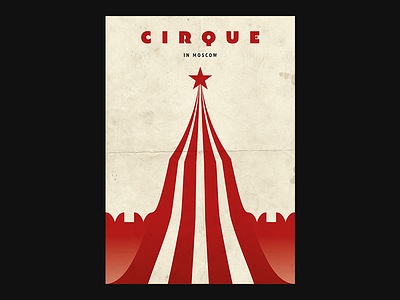 Cirque in Moscow Poster circus cirque graphic kremlin moscow oldstyle poster russia