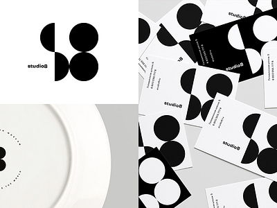 Studio8 logo — 1 8 architecture black branding circle eignt furniture logo white