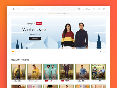 Redesigned Amazon Ecommerce website design ui uiux uiuxdesign ux webdesign