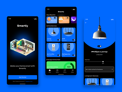 Smartly : A Home Automation System appdesign design ui uiux uiuxdesign ux