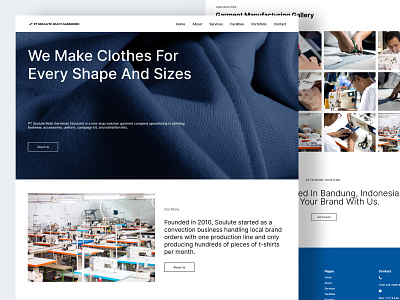 Garment Website Design uiux website design