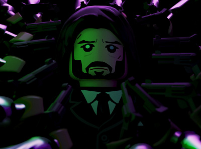 Lego John Wick 3d art blender3d branding cgi characterdesign design illustration logo design modeling motion design motion graph