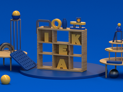 IKEA abstract art installation. 3d art branding cgi cinema4d design illustration modeling motion design motion graph typography