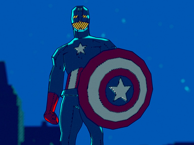 Captain America - Low poly + Comic Style 3d 3d art cgi design illustration motion design motion graph