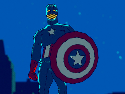 Captain America - Low poly + Comic Style