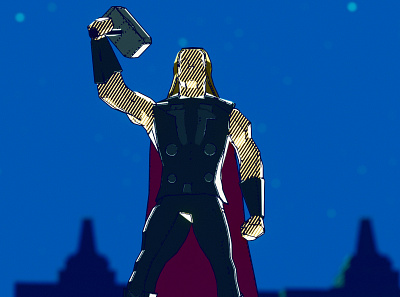 Thor- Low poly + Comic Style 3d art cgi design illustration motion design motion graph