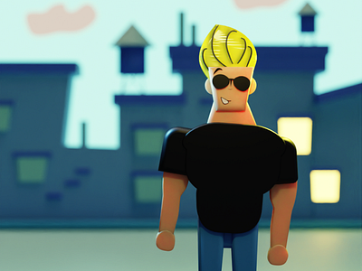 Johnny Bravo- Adobe Illustrator + Blender 3d 3d art branding cgi design illustration illustrator motion design motion graph vector