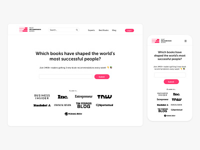 Most Recommended Books - Homepage design ui web