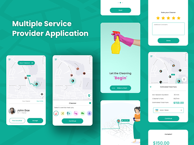 Multiple Service Provider Application UI app design illustration ui vector