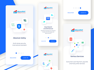 Trading Application Walkthroughs app design icon illustration illustrator ui ux