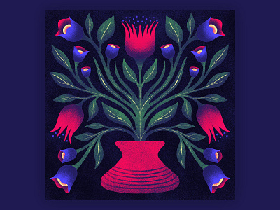 Vase floral floral design floral illustration flower flower illustration illustration plant symmetrical symmetry texture