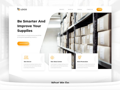 New Landing Page Idea black business button consulting design development icons illustrator image information landing page orange services strategy supplies supply warehouse website