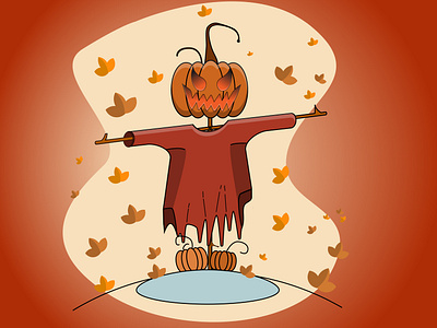 pumkin scarecrow design illustration vector