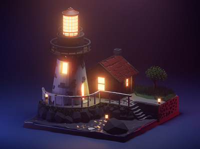 Lighthouse blender3d design lowpoly lowpoly3d