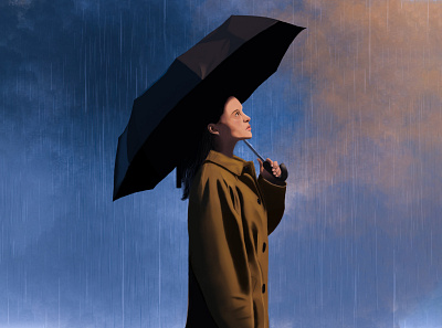 Portrait study 2 digital art digital painting digitalart photoshop rain rainy day rainyday