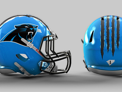 blue carolina panthers helmet