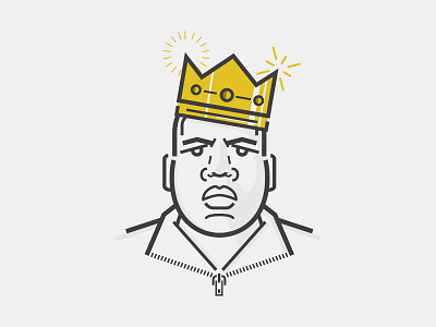 Biggie Smalls biggie character crown gold illustration vector
