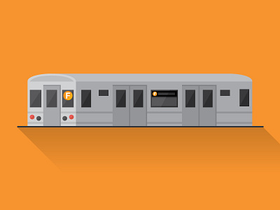 F Train NYC city flat design illustration metro ny nyc train vector